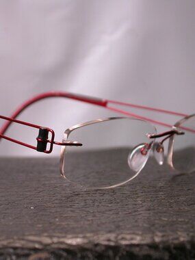 Silhouette Titan Frameless Bright Red Wire Eyeglasses Made in Austria
